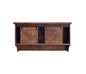 40" Brown Wood Five Hook Shelf With Barn Door Storage