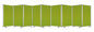 318" X 1" X 71" Green, Metal, 9 Panel, Screen