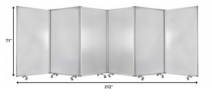 212 X 1 X 71 Green Metal 6 Panel Screen