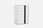 31 X 19 X 47 Gloss White Stainless Steel Drawer Chest