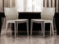 Set of Two Taupe Upholstered Faux Leather Dining Side Chairs