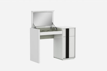 Cómoda blanca de 39" con un cajón y espejo