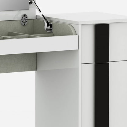 Cómoda blanca de 39" con un cajón y espejo