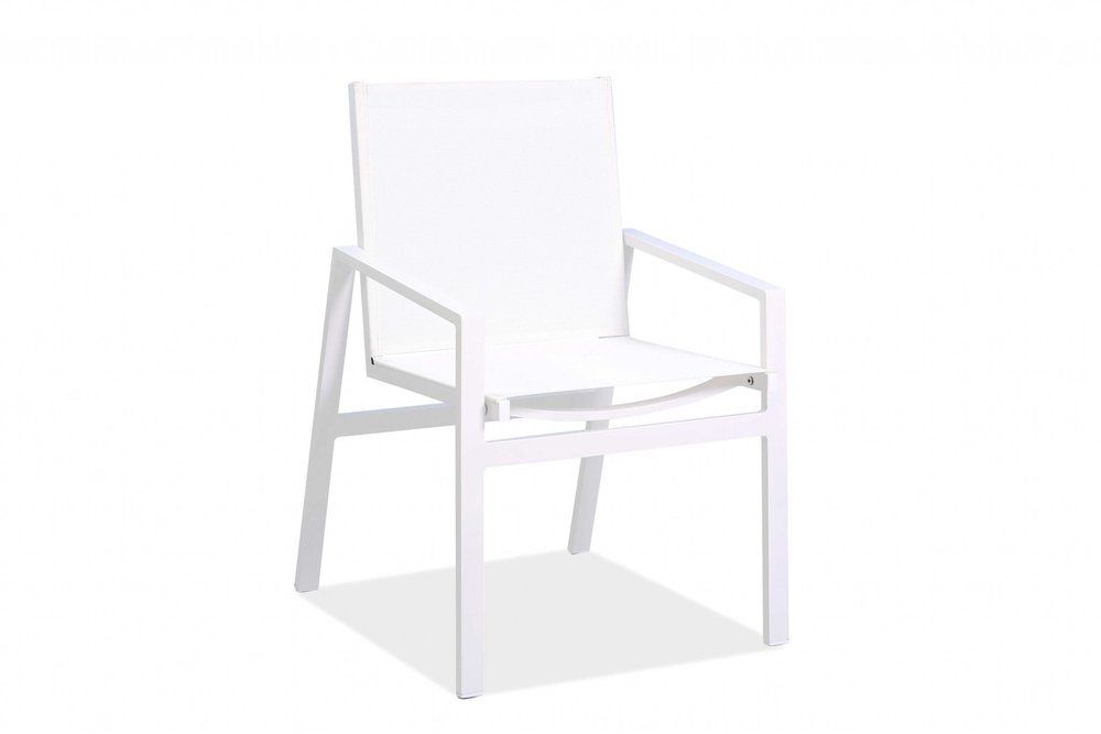 Juego de dos sillas de comedor para interior y exterior de metal blanco de 22"