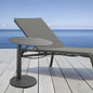 20" Gray Oval Aluminum Outdoor Side Table