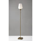 71" Brass Metal Torchiere Floor Lamp With White Glass Novelty Shade