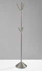 12" X 68" Brushed Steel Brushed Steel Pyramid Coat Rack