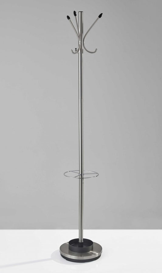 Perchero de pie de acero cepillado de 13" x 68"