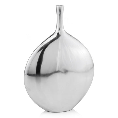 16" Silver Tulip Aluminum Table Vase