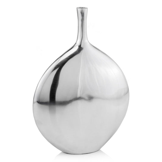 16" Silver Tulip Aluminum Table Vase