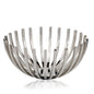 14" Silver Stainless Steel Decorative Bowl