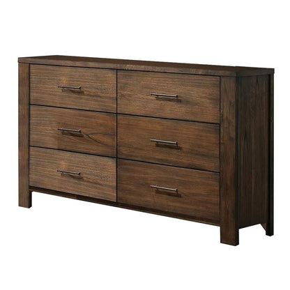 Cómoda de metal marrón de seis cajones de 59"