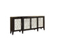 72" Black And Silver Mirrored Solid Wood Distressed Solid Console Table