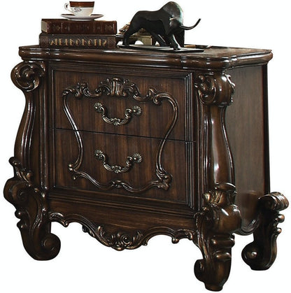 31" White Wood Two Drawer Nightstand