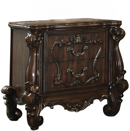 31" White Wood Two Drawer Nightstand