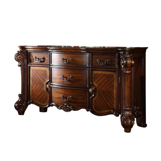 Cómoda de cinco cajones de madera maciza de 71"