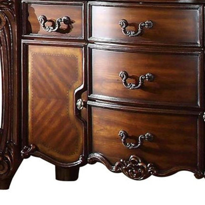Cómoda de cinco cajones de madera maciza de 71"