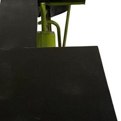 Carrito de cocina para bicicletas de madera maciza y metal marrón y verde de 71"