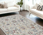 9' X 13' Ivory Gray And Red Wool Medallion Hand Tufted Area Rug