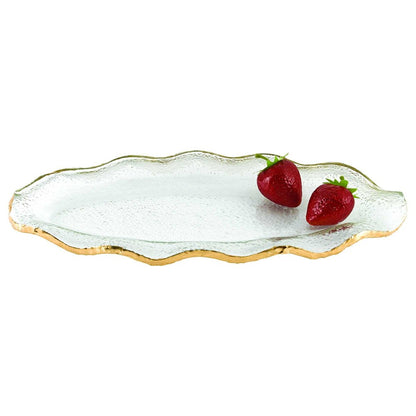 13 Mouth Blown Wavy Edge Gold Leaf Platter Or Charger