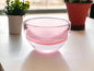 Cuenco de cristal soplado de pared gruesa de 6" de color rosa