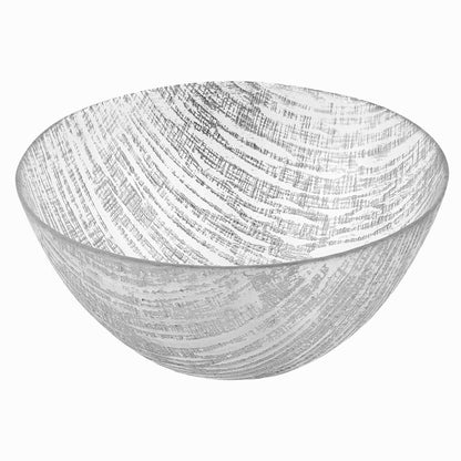 8 Hand Crafted Glass Gold Accent Salad Or Serving Bowl