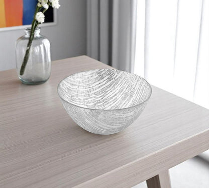 8 Hand Crafted Glass Gold Accent Salad Or Serving Bowl