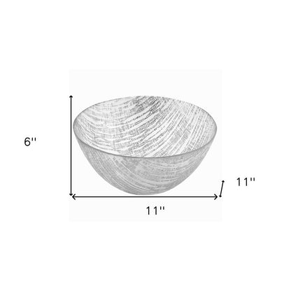 8 Hand Crafted Glass Gold Accent Salad Or Serving Bowl