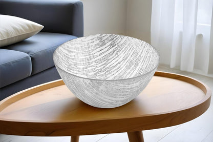 8 Hand Crafted Glass Gold Accent Salad Or Serving Bowl
