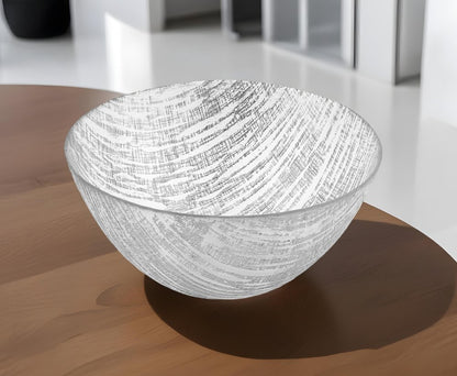 8 Hand Crafted Glass Gold Accent Salad Or Serving Bowl