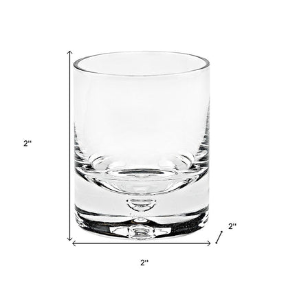 Set of Four Clear Mouth Blown Crystal Old Fashion Glasses
