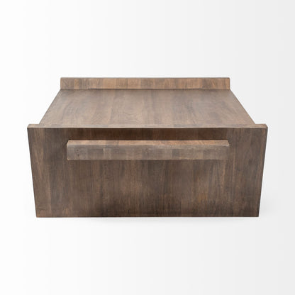 59" Brown Wood Coffee Table