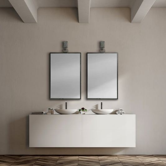 Espejo decorativo con marco de metal color bronce de 44"