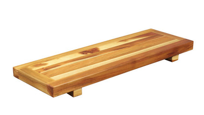 Bandeja y asiento de baño de madera de teca natural de 29"