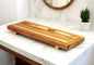 Bandeja y asiento de baño de madera de teca natural de 29"