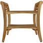 24" Natural Solid Teak Wood Shower Bench With Handles