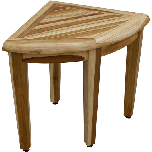 Banco de ducha esquinero de teca natural de 23"