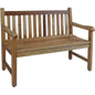 Banco de jardín de madera maciza de teca natural de 26"