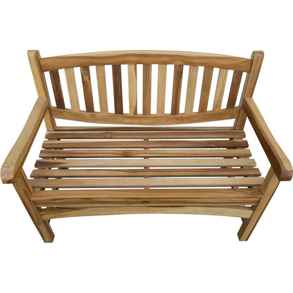 Banco de jardín de madera maciza de teca natural de 26"