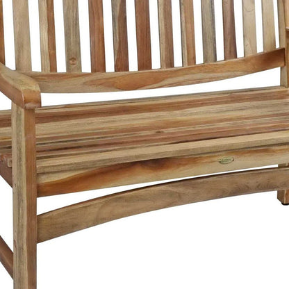 Banco de jardín de madera maciza de teca natural de 26"