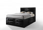 Cama Queen de madera negra con diez cajones