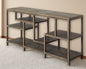 66" Brown Solid Wood Frame Console Table Five Shelves