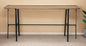14" Brown and Black Solid Wood Trestle Console Table