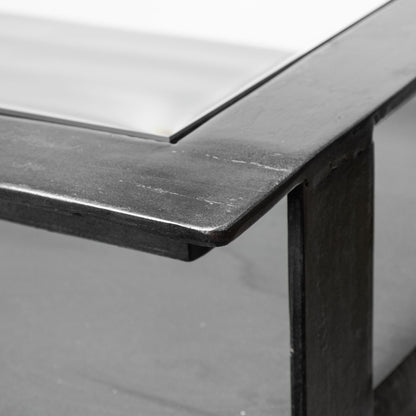 18" Black And Gray Solid Wood Sideboard