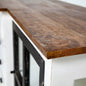 75" Brown Black And White Solid Wood Four Drawer Sideboard with Two Glass Doors