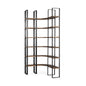 90" Black And Brown Iron and Wood Six Tier Bookcase