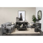 16" Gray Upholstery Cylinder Abstract Pouf Ottoman