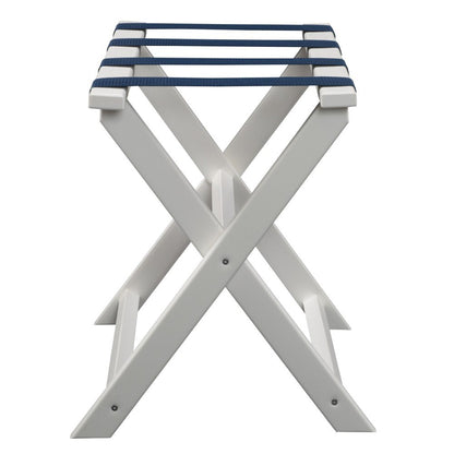Portaequipajes plegable ecológico blanco con correas azul marino