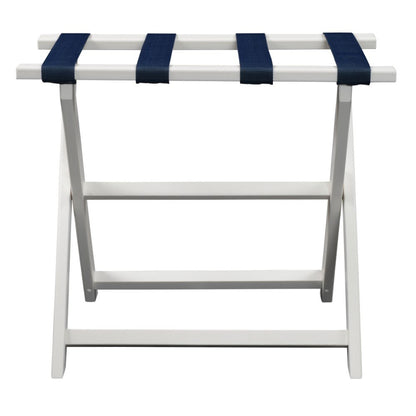 Portaequipajes plegable ecológico blanco con correas azul marino