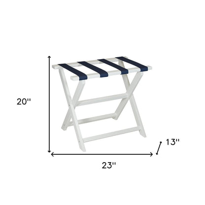 Portaequipajes plegable ecológico blanco con correas azul marino